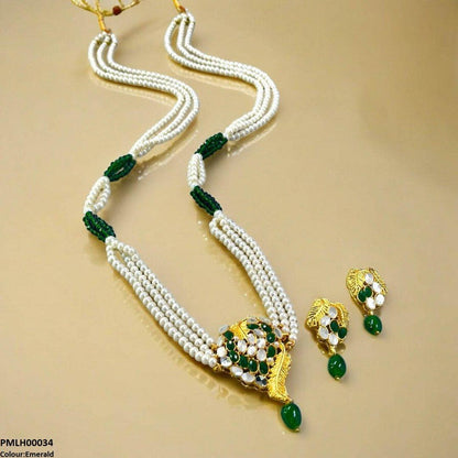 PMLH00034 FRN Leaf Pearl Drop Mala Set - PMLH