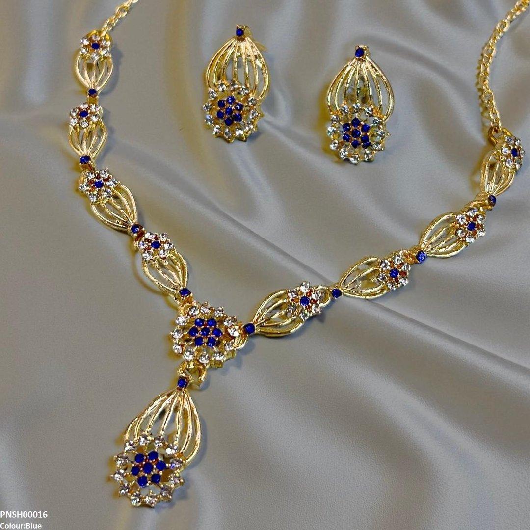 PNSH00016 SDQ Rose Flower Necklace Set - PNSH