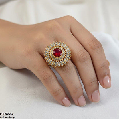 PRH00061 FRN Round Marquise Ring Adjustable - PRH