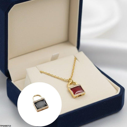 TPSH00713 SDQ Lock Pendant With  Chain - TPSH