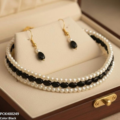 PCKH00249 FRN Three-Layered Pearl Choker Set - PCKH