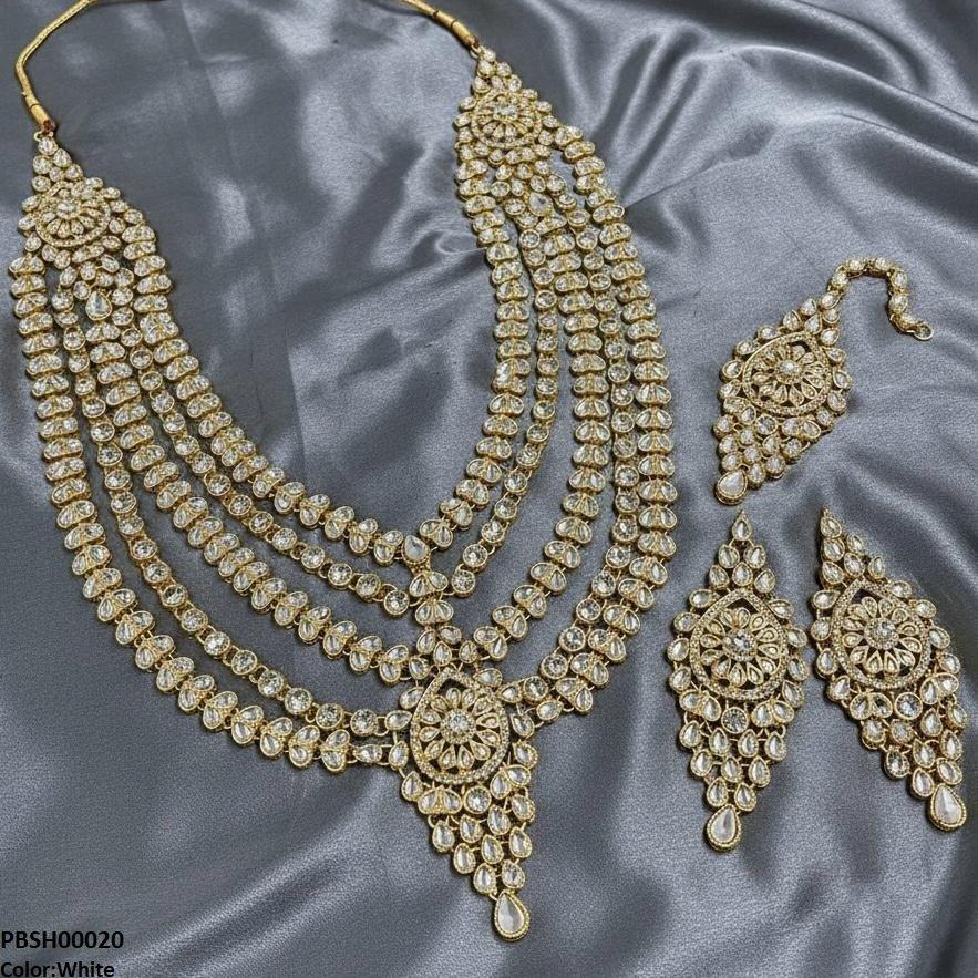 PBSH00020 FRN Tear Flower Bridal Mala Set - PBSH