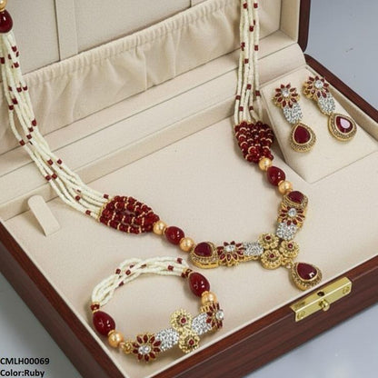 CMLH00069 SDQ Flower Tear Drop Mala Set - CMLH