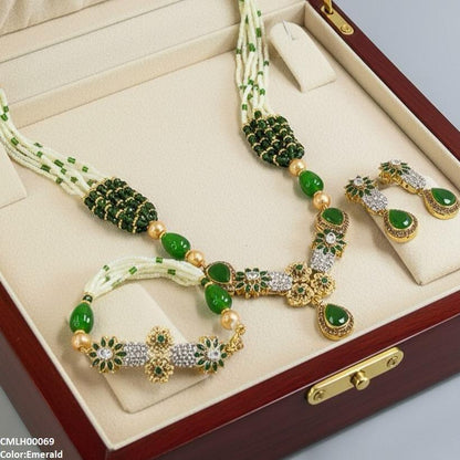 CMLH00069 SDQ Flower Tear Drop Mala Set - CMLH