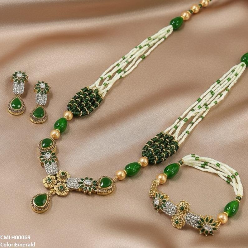 CMLH00069 SDQ Flower Tear Drop Mala Set - CMLH