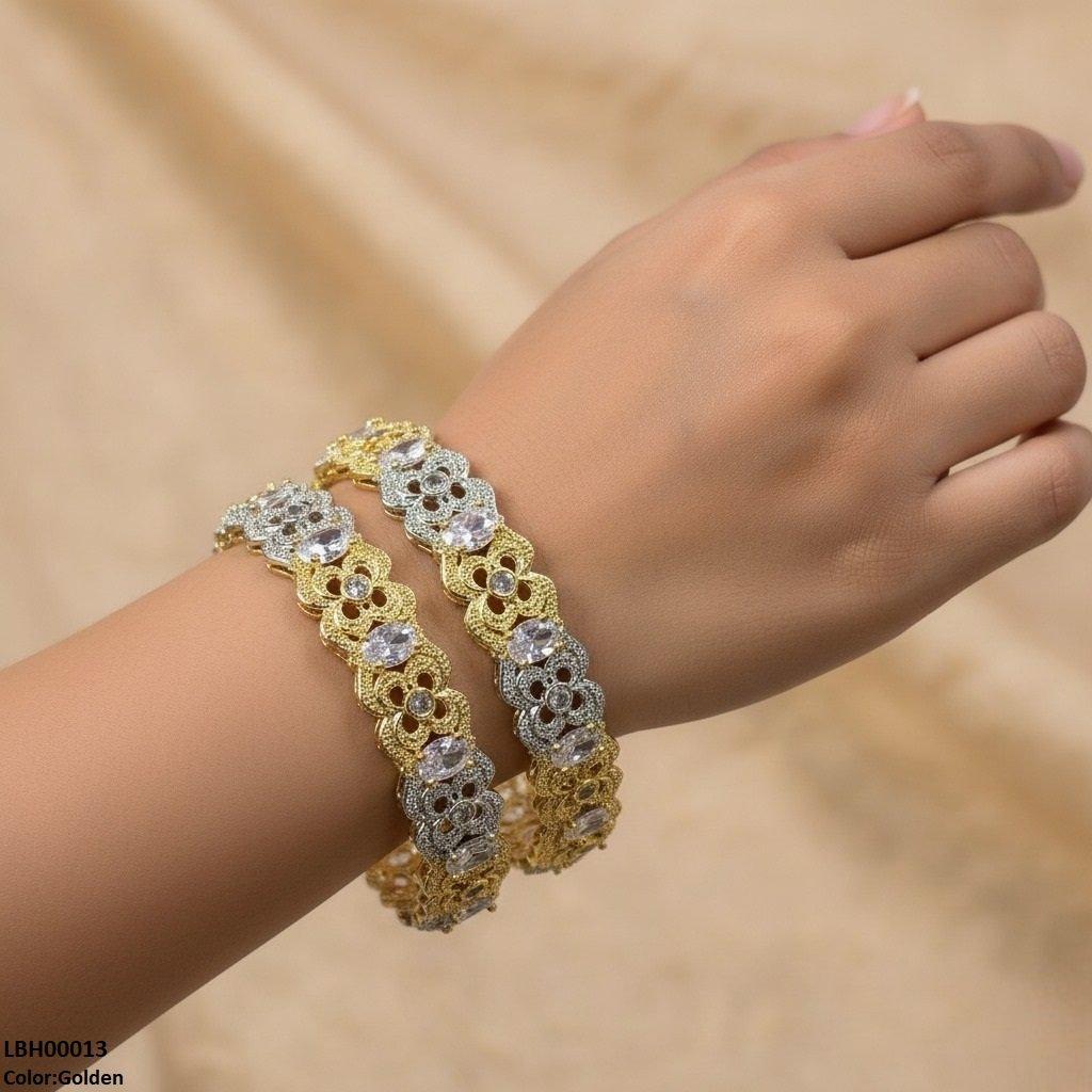 LBH00013 ANI Oval Stone Bangle Set - LBH