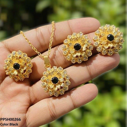 PPSH00266 MZM Flower Pendant Set - PPSH