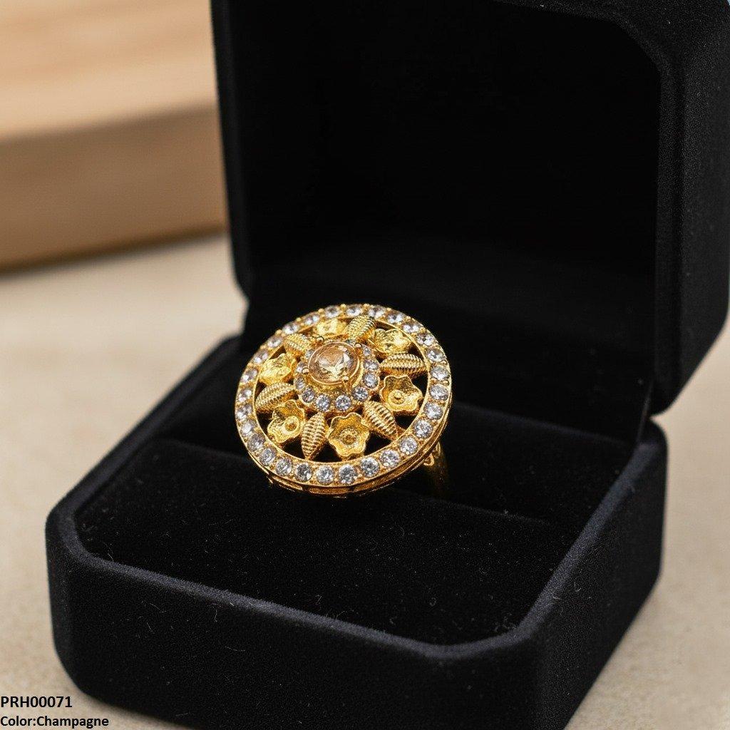 PRH00071 FRN Round Flower Ring Adjustable - PRH