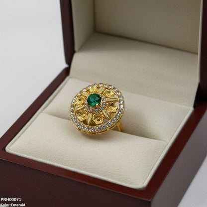 PRH00071 FRN Round Flower Ring Adjustable - PRH