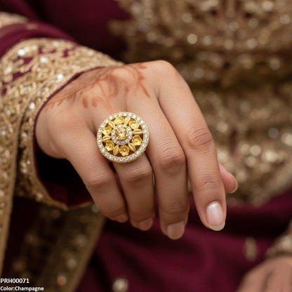 PRH00071 FRN Round Flower Ring Adjustable - PRH