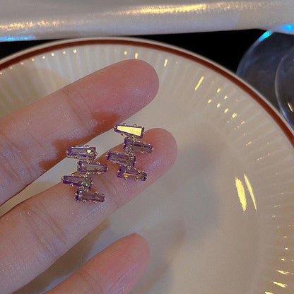 CETH387 YQG 4 Baguette Joint Stud Tops Pair