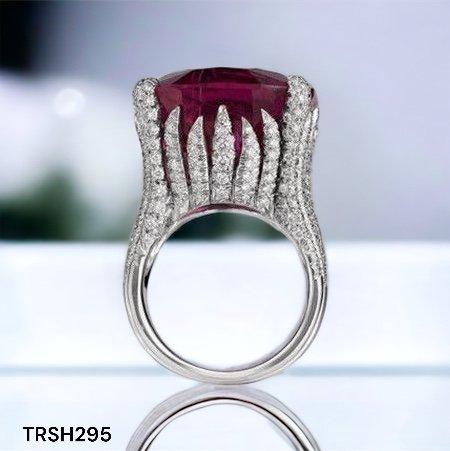 TRSH295 KYC Redish Cathedral ZIRCON Ring