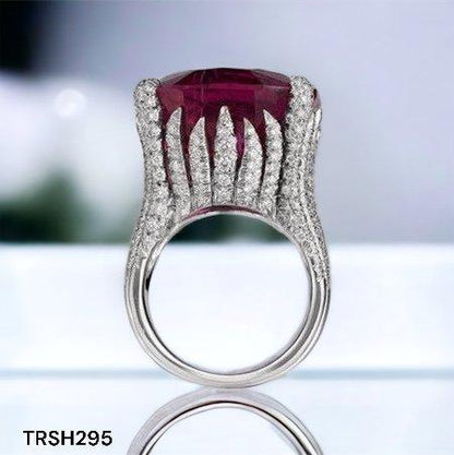TRSH295 KYC Redish Cathedral ZIRCON Ring