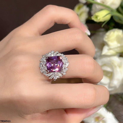 TRSH511 CJD Imp Square Flower Ring Adjustable