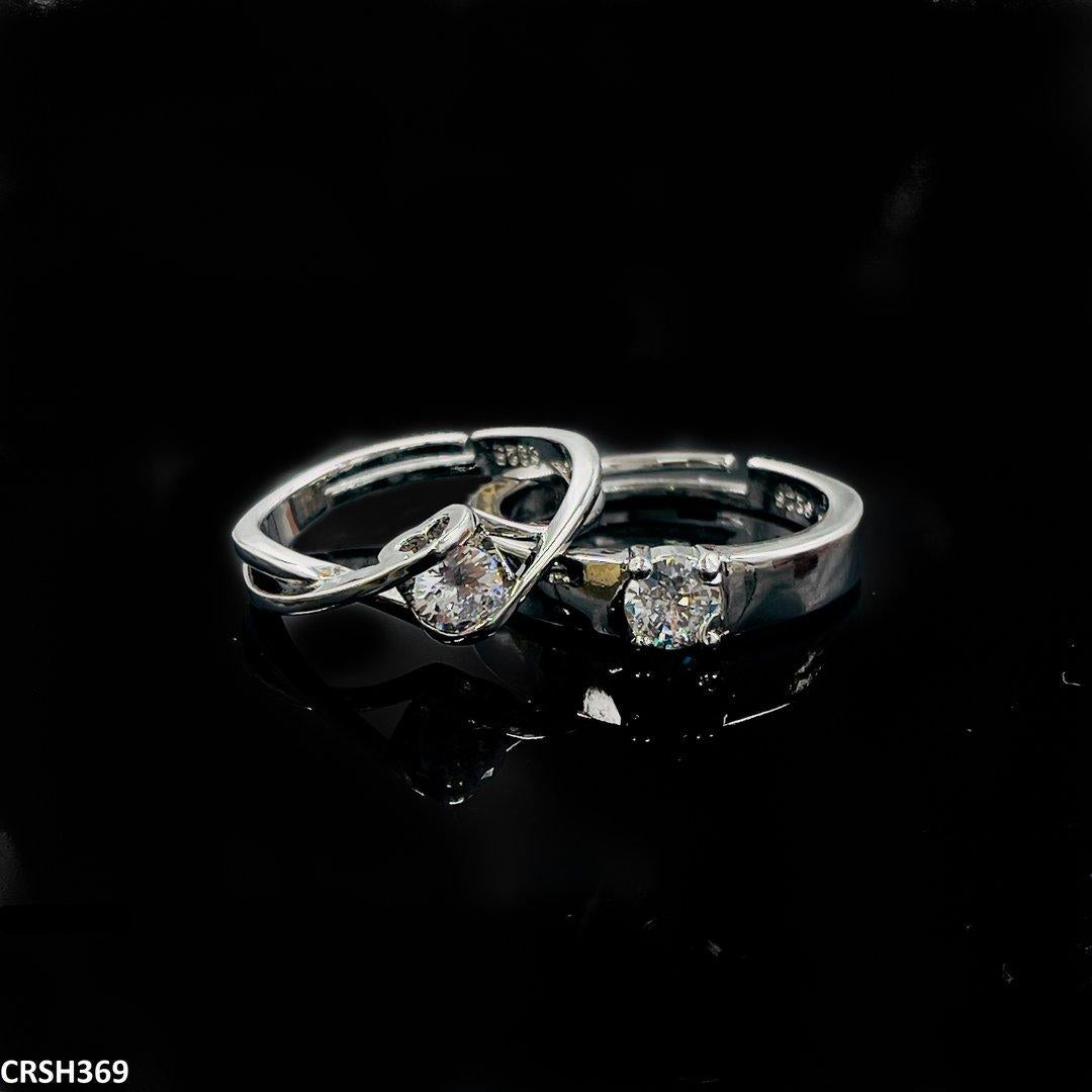 CRSH369 ZFQ Heart Couple Rings Adjustable
