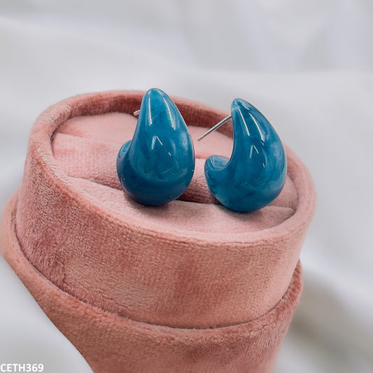 CETH639 BTO Blue Curved Stud Tops Pair