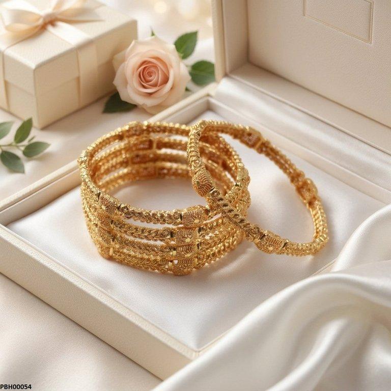 PBH00054 MZM Leaf Square Bangles 5 Pcs Set - PBRH