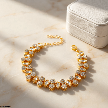 PBRH00237 MZM Marquise Round Stone Bracelet - PBRH