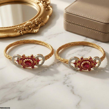 PBRH00258  AZM Moon Stone Bangles Set - PBRH