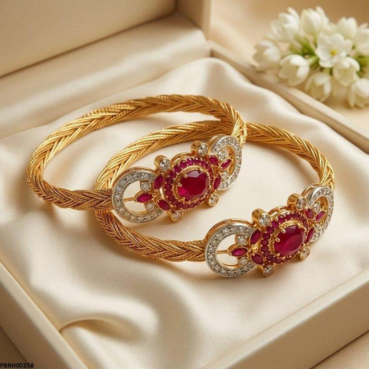 PBRH00258  AZM Moon Stone Bangles Set - PBRH