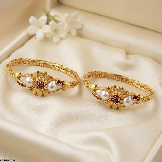PBRH00260  AZM Round Pearl Bangles Set - PBRH