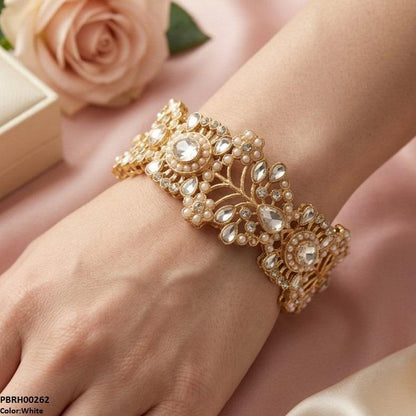PBRH00262 MZM Oval/Tear Flower Adjustable Bangle - PBRH