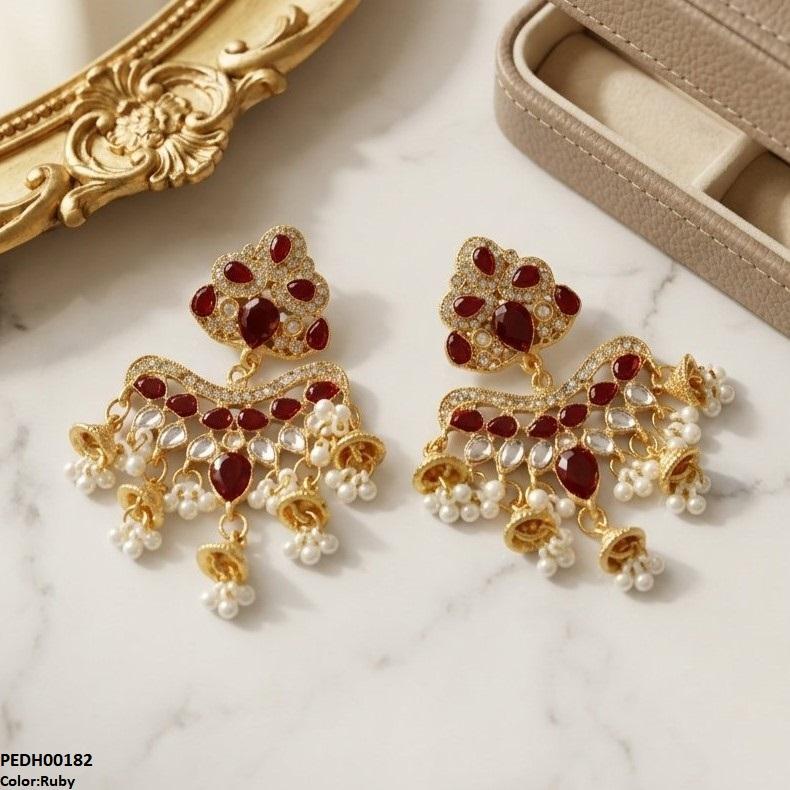 PEDH00182 FRN Tear Pearl Drop Earrings - PEDH