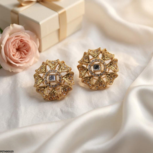PETH00325 MZM Rectangle Round Flower Tops Pair - PETH