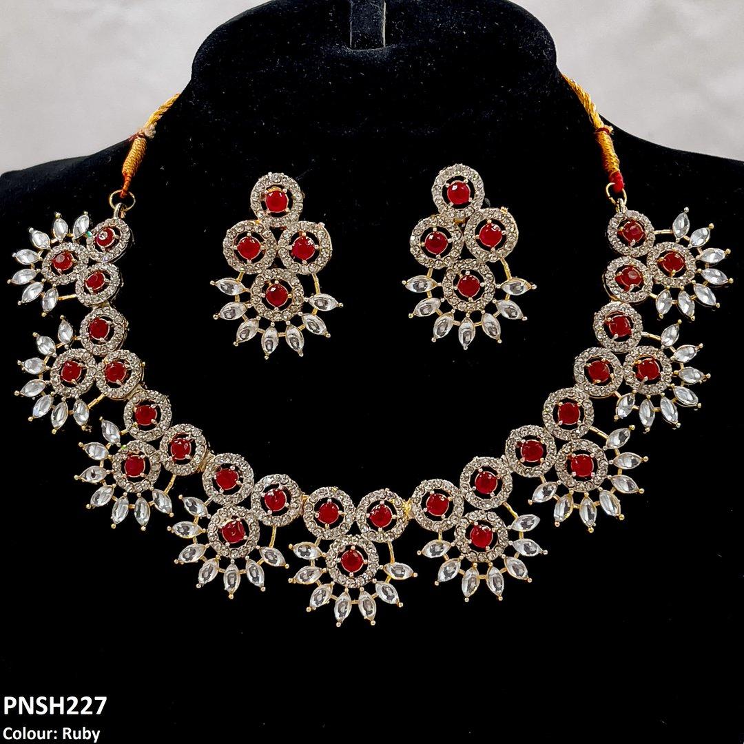 PNSH227 SDQ Round Pear Necklace Set