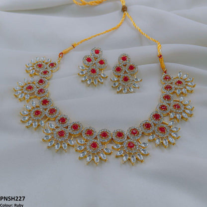 PNSH227 SDQ Round Pear Necklace Set