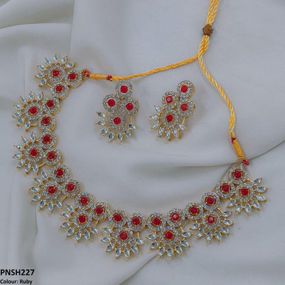 PNSH227 SDQ Round Pear Necklace Set