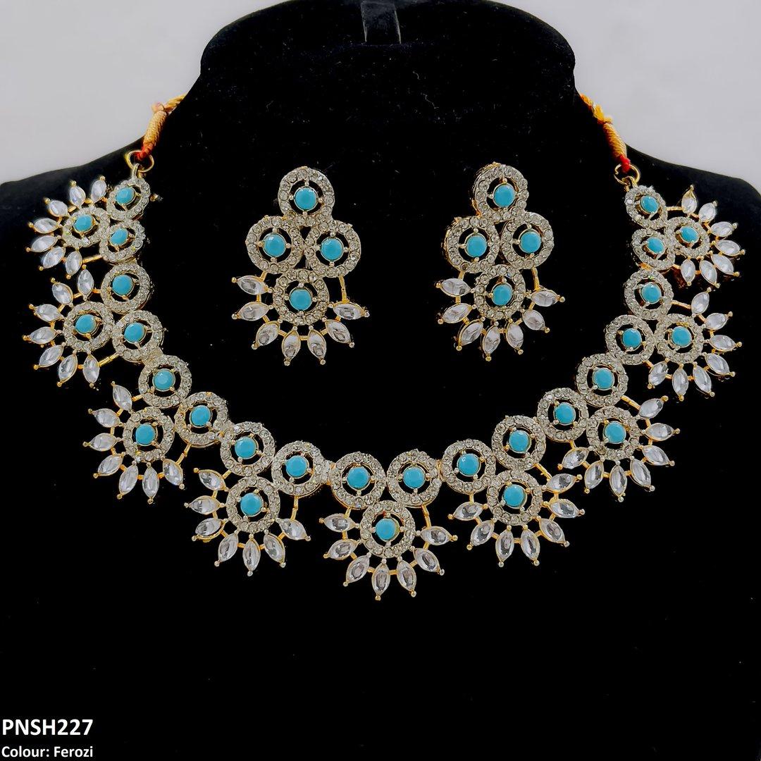 PNSH227 SDQ Round Pear Necklace Set
