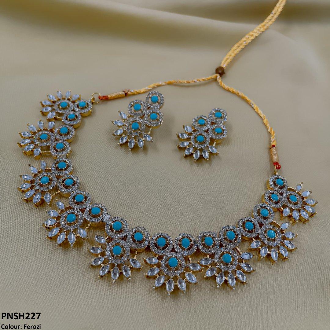 PNSH227 SDQ Round Pear Necklace Set