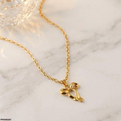 PPSH00287 MZM Bow Drop Pedant With Chain - PPSH