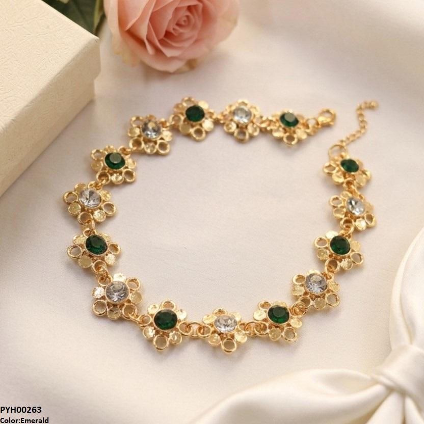 PYH00263  ABD Flower Stone  Single Anklet - PYH