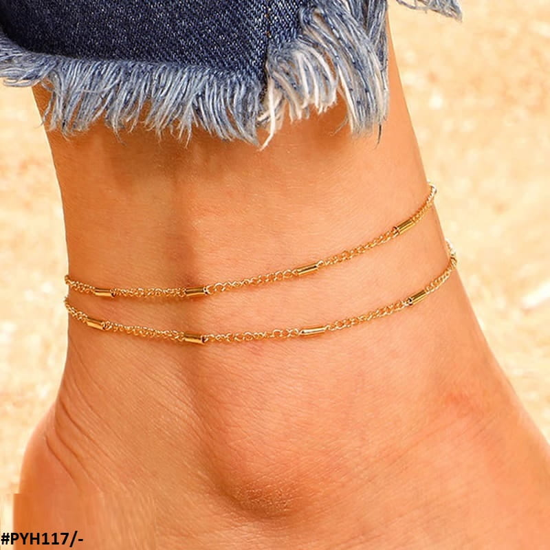PYH117 YYE Baguette Curb 2 Foot Anklets
