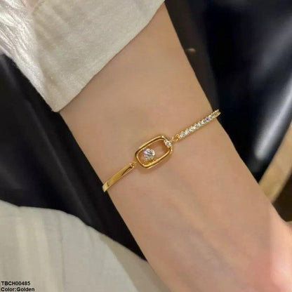 TBCH00485 GWH Rectangle/Round Stone ZIRCON Bracelet Adjustable - TBCH