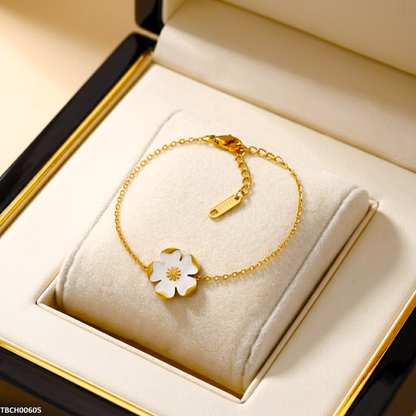TBCH00605 MSJ Stainless Steel Flower  Bracelet - TBCH