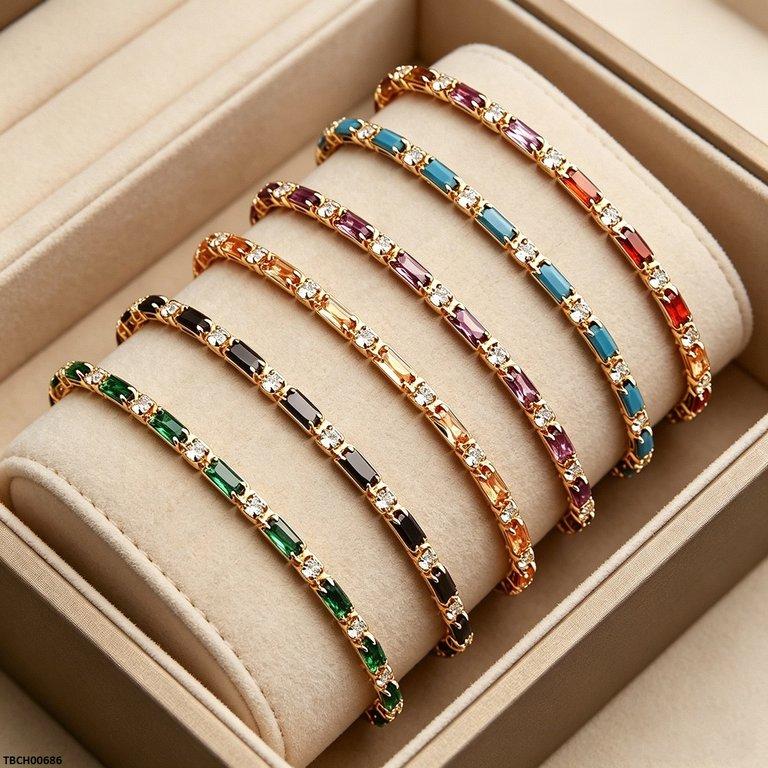 TBCH00686 BYJ Rectangle Zircon Bracelet - TBCH
