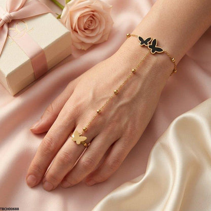 TBCH00688 TNR Stainless Steel Butterfly Angla Bracelet Adjustable - TBCH