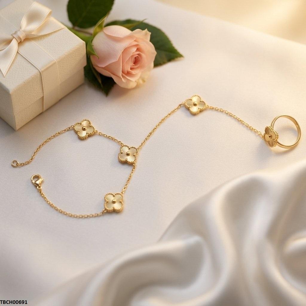 TBCH00691 TNR Stainless Steel Flower Angla Bracelet Adjustable - TBCH