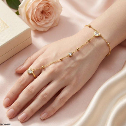 TBCH00692 TNR Stainless Steel Heart Angla Bracelet Adjustable - TBCH
