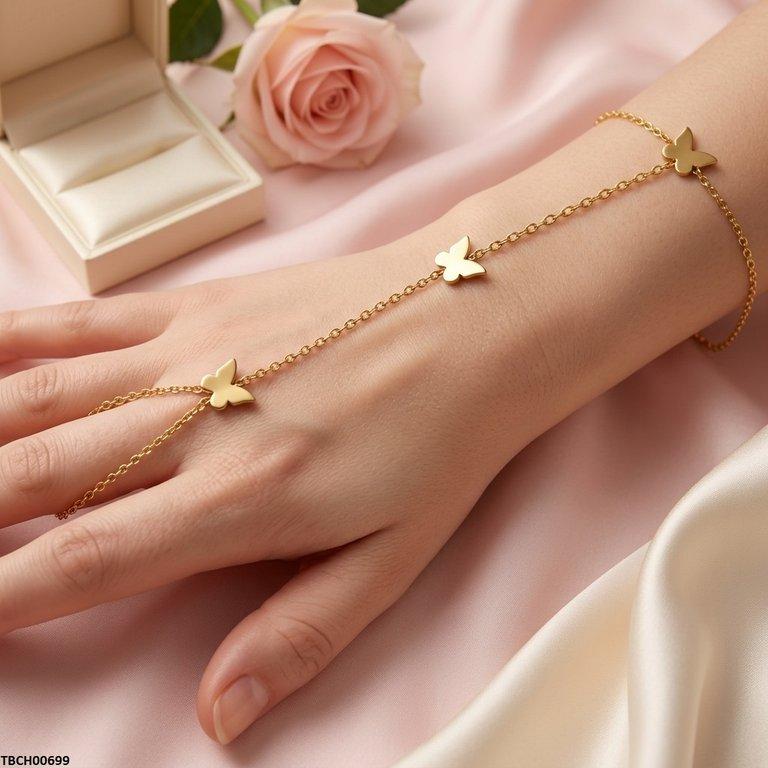 TBCH00699 TNR Stainless Steel Butterfly Angla Bracelet Adjustable - TBCH