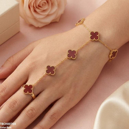 TBCH00703 TNR Stainless Steel Flower Angla Bracelet Adjustable - TBCH