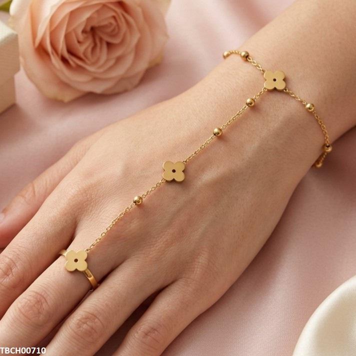 TBCH00710 TNR Stainless Steel Flower Angla Bracelet Adjustable - TBCH