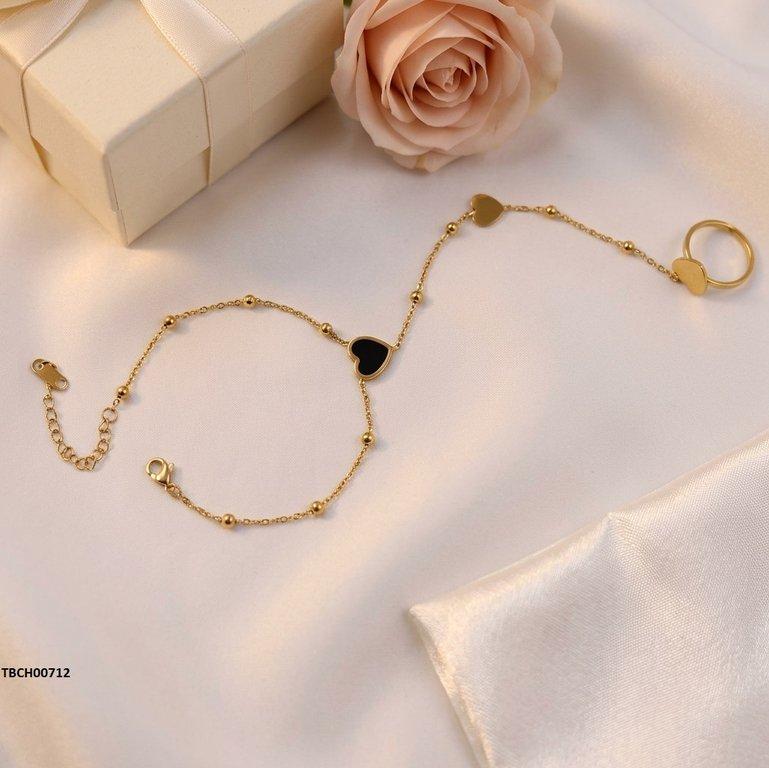 TBCH00712 TNR Stainless Steel Heart Angla Bracelet Adjustable - TBCH