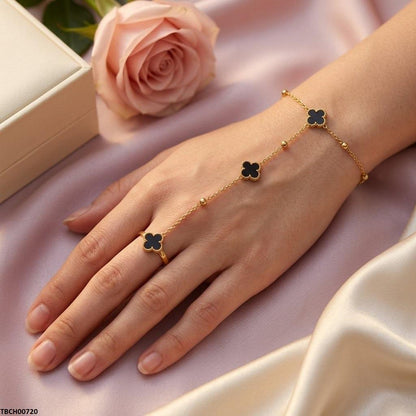 TBCH00720 TNR Stainless Steel Flower Angla Bracelet Adjustable - TBCH