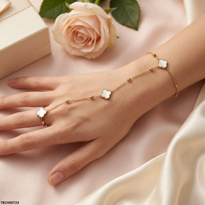 TBCH00723 TNR Stainless Steel Flower Angla Bracelet Adjustable - TBCH