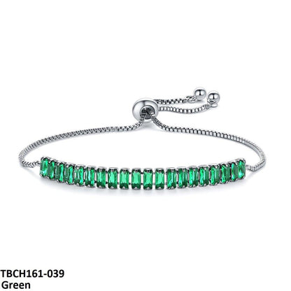 TBCH161 WKO Baguette Cut Tennis Hand Bracelet Adjustable