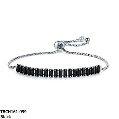 TBCH161 WKO Baguette Cut Tennis Hand Bracelet Adjustable